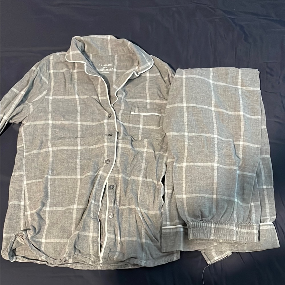 Primark Gray and White Plaid Pajamas Intimates & Sleepwear